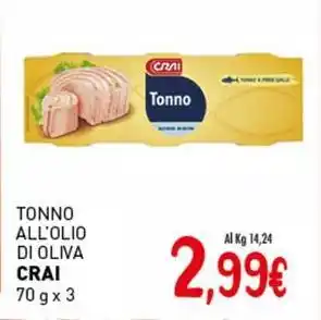 Crai Tonno all'olio di oliva CRAI offerta