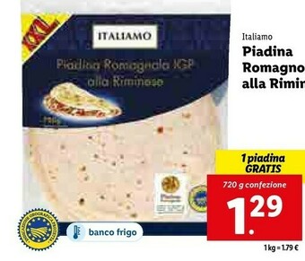 Lidl Piadina romagnola alla riminese offerta