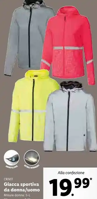 Lidl Crivit giacca sportiva da donna offerta