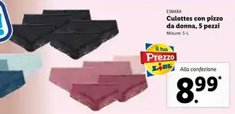 Lidl Esmara culottes con pizzo da donna offerta