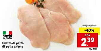 Lidl Filetto di petto di pollo a fette offerta