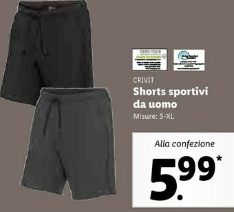 Lidl Crivit shorts sportivi da uomo offerta