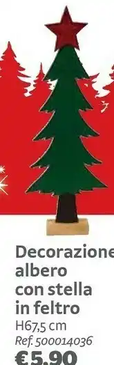 Bricocenter Decorazione albero con stella in feltro offerta