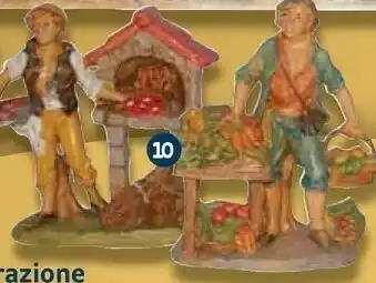 Statuina fornaio/ fruttivendolo in plastica decorazione simil lengo