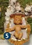 Statuina gesu bambino in culla in plastica decorazione simil lengo