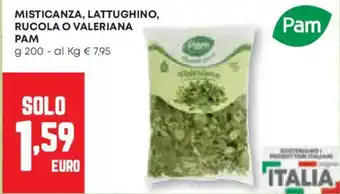 Pam Misticanza, lattughino, rucola o valeriana PAM offerta