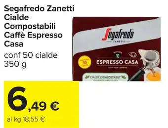 Carrefour Segafredo Zanetti Cialde Compostabili Caffè Espresso Casa offerta