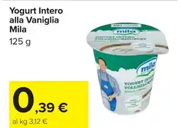 Carrefour Yogurt Intero alla Vaniglia Mila offerta