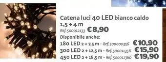 Bricocenter Catena luci 40 led bianco caldo 1,5 + 4 m offerta