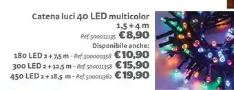 Bricocenter Catena luci 40 led multicolor 1,5 + 4 m offerta