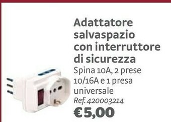 Bricocenter Adattatore salvaspazio con interruttore di sicurezza offerta