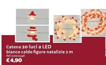 Bricocenter Catena 20 luci a led bianco caldo figure natalizie 2 m offerta