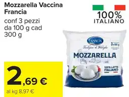 Carrefour Mozzarella Vaccina Francia offerta