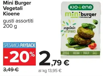 Carrefour Mini Burger miniburger Vegetali Kioene offerta