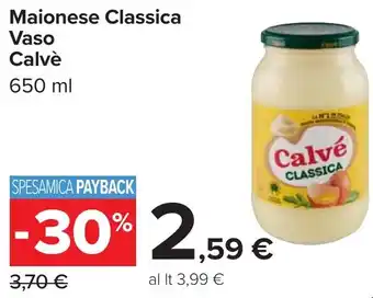 Carrefour Maionese Classica Vaso Calvè offerta