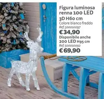 Bricocenter Figura luminosa renna 100 led 3d h60 offerta
