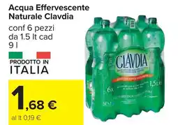 Carrefour Acqua Effervescente Naturale Clavdia offerta