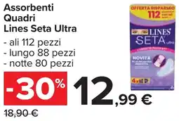 Carrefour Assorbenti Quadri Lines Seta Ultra offerta