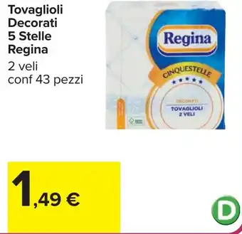 Carrefour Tovaglioli Decorati 5 Stelle Regina offerta