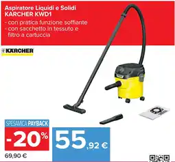 Carrefour Aspiratore Liquidi e Solidi KARCHER KWD1 offerta