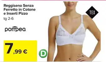 Carrefour Reggiseno Senza Ferretto in Cotone e Inserti Pizzo pompea offerta