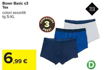 Carrefour Tex Boxer Basic x3 offerta