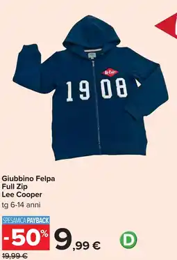 Carrefour Giubbino Felpa Full Zip Lee Cooper offerta