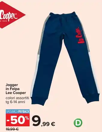 Carrefour Jogger in Felpa Lee Cooper offerta