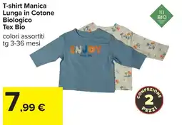 Carrefour T-shirt Manica Lunga in Cotone Biologico Tex Bio offerta