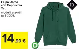 Carrefour Felpa Uomo con Cappuccio Tex offerta