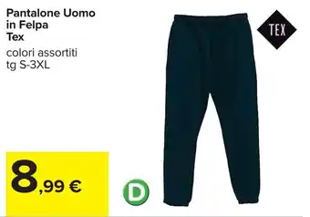 Carrefour Pantalone Uomo in Felpa Tex offerta