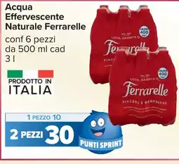 Carrefour Acqua Effervescente Naturale Ferrarelle offerta