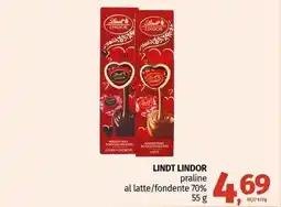 Pam LINDT LINDOR praline al latte/fondente 70% offerta