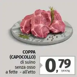 Pam COPPA (CAPOCOLLO) di suino senza osso a fette offerta