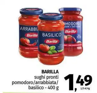 Pam BARILLA sughi pronti pomodoro/arrabbiata/ basilico offerta