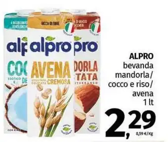 Pam ALPRO bevanda mandorla/ cocco e riso/ avena offerta