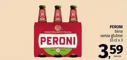 Pam PERONI birra senza glutine offerta