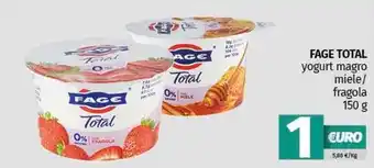 Pam FAGE TOTAL yogurt magro miele/ fragola offerta