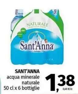 Pam SANT'ANNA acqua minerale naturale offerta