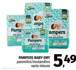 Pam PAMPERS BABY-DRY pannolini/mutandino varie misure offerta