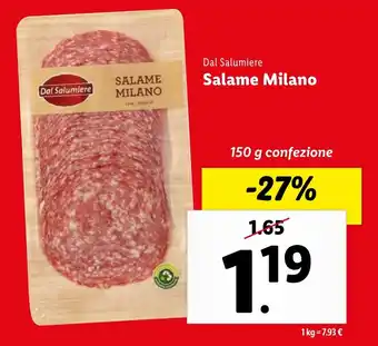 Lidl Dal Salumiere Salame Milano offerta