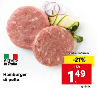 Lidl Hamburger di pollo offerta