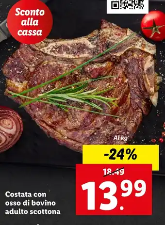 Lidl Costata con osso di bovino adulto scottona offerta