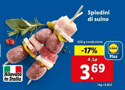 Lidl Spiedini di suino offerta