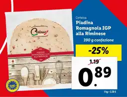 Lidl Certossa Piadina Romagnola IGP alla Riminese offerta