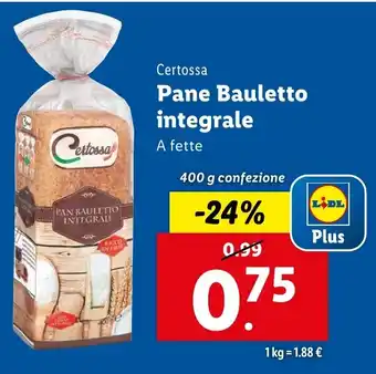 Lidl Certossa Pane Bauletto integrale offerta