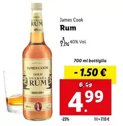 Lidl James Cook Rum offerta