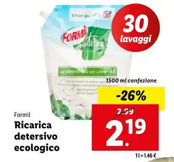 Lidl Formil Ricarica detersivo ecologico offerta