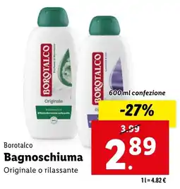 Lidl Borotalco Bagnoschiuma offerta