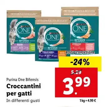 Lidl Purina One Bifensis Croccantini per gatti offerta